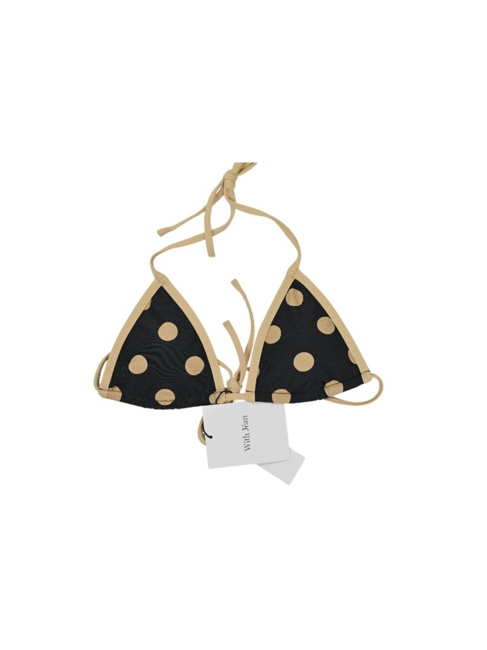 With Jean Juni Bikini Top in Beige Big Dot